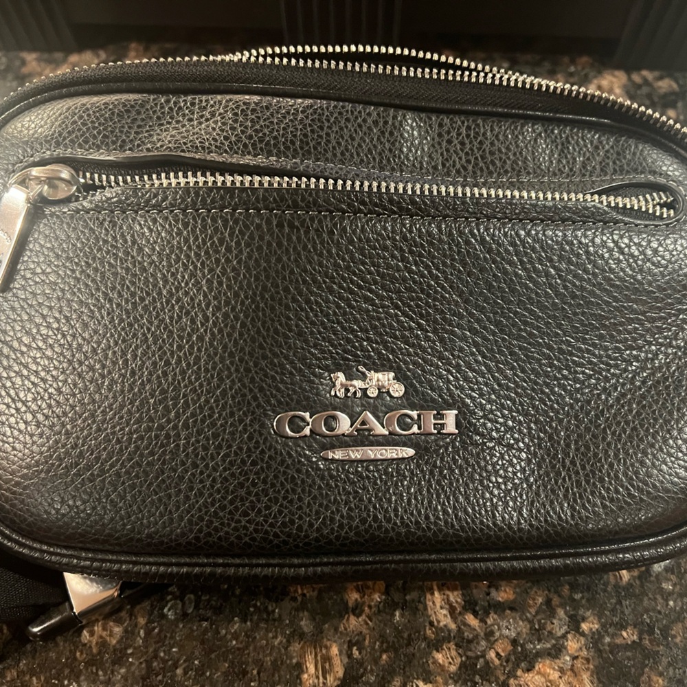 Coach Black Leather Belt Bag